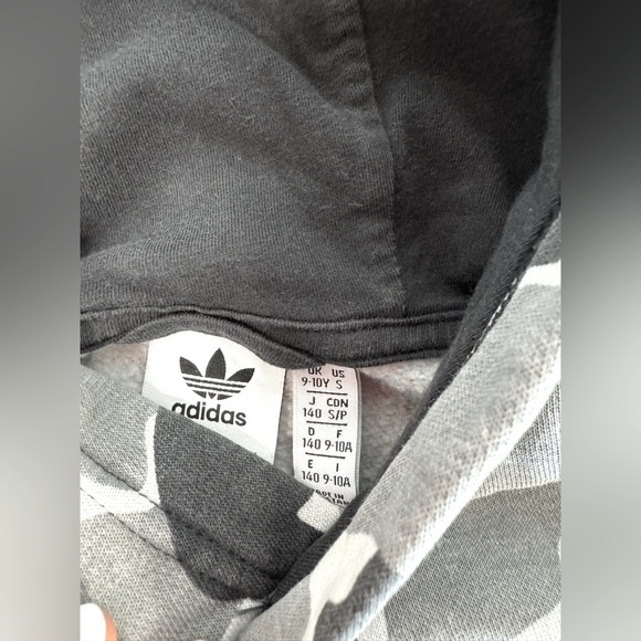 Youth Adidas Camouflage Hoodie size Small, gray/charcoal gray - Picture 4 of 4